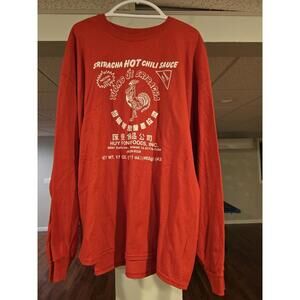 Sriracha Hot Chili Sauce 3X XXXL Red Long Sleeve Shirt